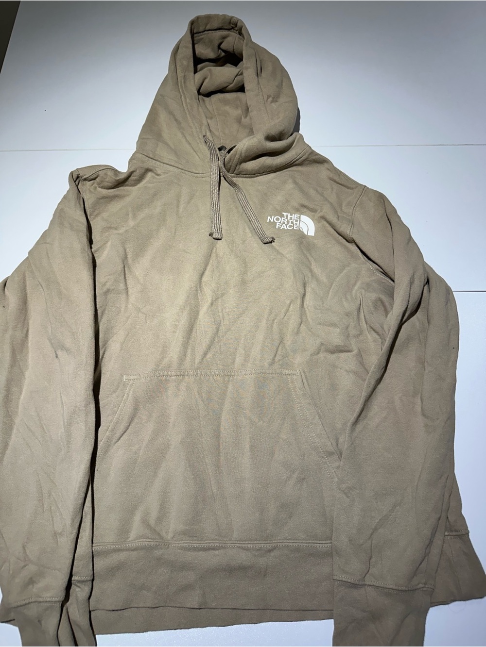 The North Face Beige/Tan Hooded Sweatshirt with Logo Tag